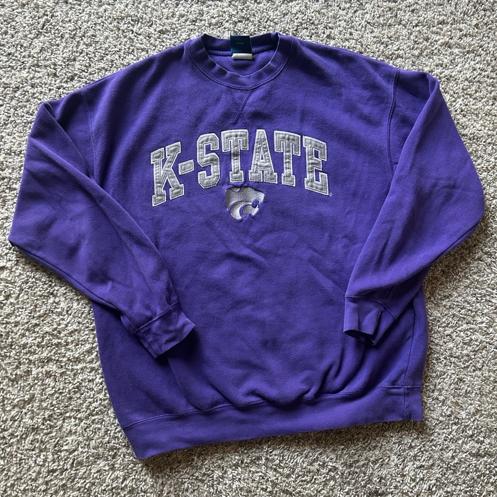 Mens M K-State old varsity brand vintage y2k college sweatshirt purple